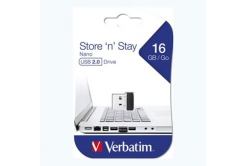 Verbatim 97464 Store N Stay Nano, USB flash drive, USB A 2.0, 16GB, black