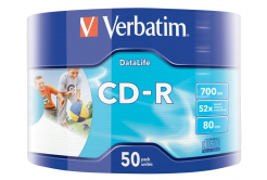VERBATIM CD-R (50-pack)Spindle/Extra Protection Datalife Inkjet Printable Wrap /52x/700MB WRAP