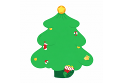 Niimbot 1EA03023902, 49x49mm, 150pcs, christmas tree, colorful self-adhesive labels