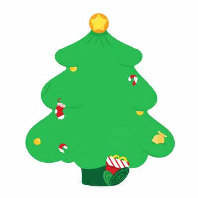 Niimbot 1EA03023902, 49x49mm, 150pcs, christmas tree, colorful self-adhesive labels