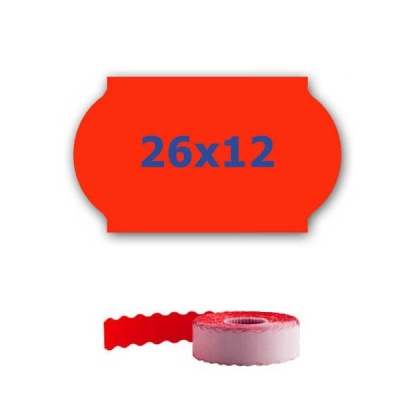 Price labels for labeling pliers, 26mm x 12mm, 900pcs, signal red