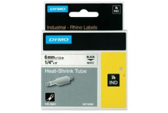 Dymo Rhino 18051, S0718260, 6mm x 1,5m black text / white tape, original tape