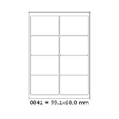 Self-adhesive labels 99 x 68 mm, 8 labels, A4, 100 sheets