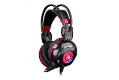 A4Tech G300, headphones with microphone, black, 2x 3.5 mm jack + USB