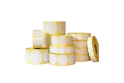 Self-adhesive round labels 15 mm, 2000 pcs, white thermo, roll