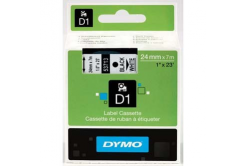 Dymo D1 53713, S0720930, 24mm x 7m black text / white tape, original tape