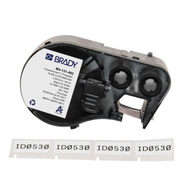 Brady M4-131-492 / 170780, 25.40 mm, Polyester, black text / white tape