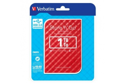 Verbatim 53203 Store N Go, External hard drive, 2.5", USB 3.0 (3.2 Gen 1), 1TB, red