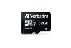 VERBATIM MicroSDHC Card 32GB Pro, U3 + Adapter