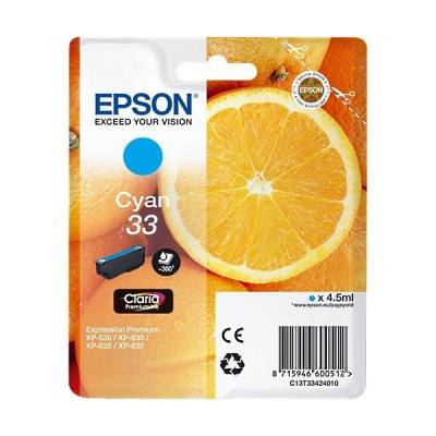 Epson T33424012, T33 cyan original ink cartridge
