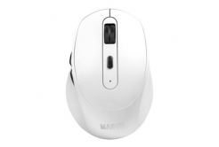 Marvo Mouse WM106W WH, 1600DPI, Bluetooth and 2.4GHz, optical, 6 buttons, wireless, white, built-in battery, office, silent, DUAL-MODE