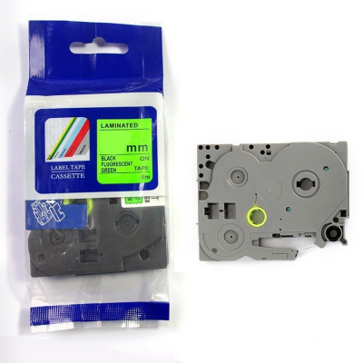 Brother HGe-D21, signal 9mm x 8m, black text/green tape, high-speed compatible tape