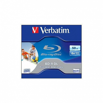 Verbatim 43735 BD-R Dual Layer, Jewel box, 50GB, 6x, with printing option