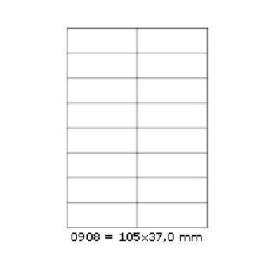 Self-adhesive labels 105 x 37 mm, 16 labels, A4, 100 sheets