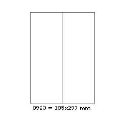 Self-adhesive labels 105 x 297 mm, 2 labels, A4, 100 sheets