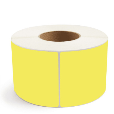 Self-adhesive PP (polypropylen) labels, 69x48mm, 1500pcs, for TTR, yellow, roll