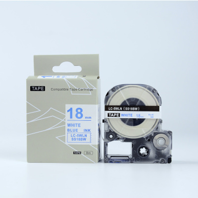 Epson LK-5WLN, SS18BW, 18mm x 9m, blue text / white tape, compatible tape