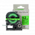 Epson SK12G, 12mm x 5m, black text / fluorescent green tape, compatible tape