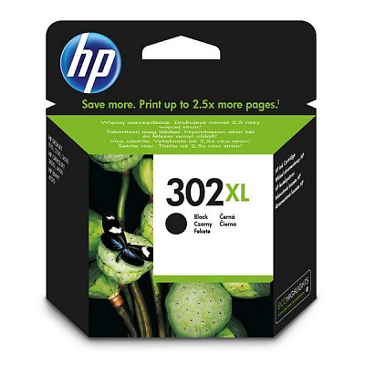 HP 302XL F6U68AE black original ink cartridge, expired