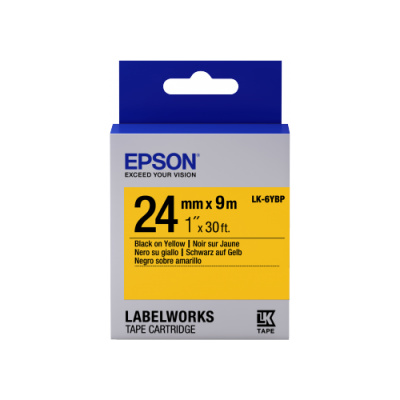 Epson LabelWorks LK-6YBP C53S656005 24mm x 9m, black text / pastel yellow tape, original tape