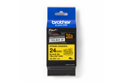 Brother TZ-S651 / TZe-S651, 24mm x 8m, black text/yellow tape, original tape