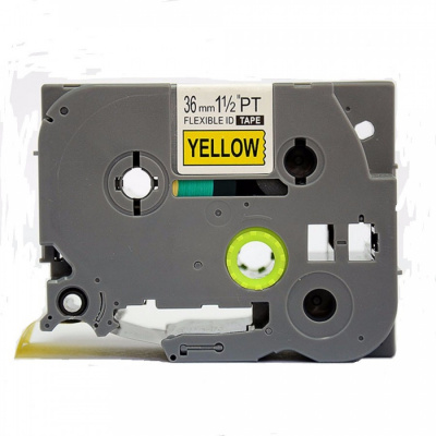 Compatible tape Brother TZ-FX661/TZe-FX661 36mm x 8m, flexi, black text/yellow tape