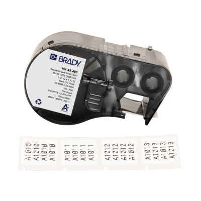 Brady M4-49-498 / 170791, 25.40 mm, Vinyl, black text / white tape