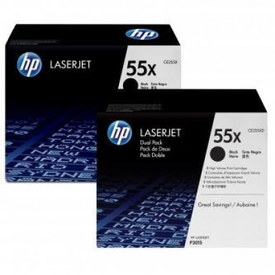 HP 55X CE255XD dualpack black original toner