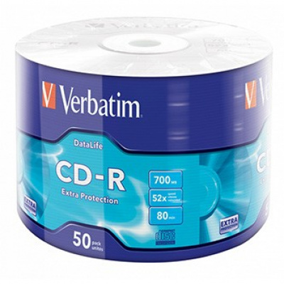 Verbatim 43787 CD-R Data Life Extra Protection, 50-pack Wrap, 700MB, 52x, 80min., 12cm, without printing option
