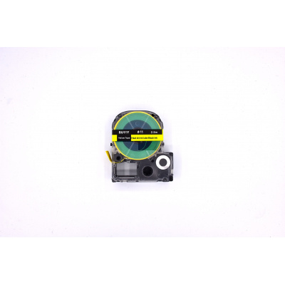 Epson LK-6YBA11 / SU11Y, 11mm x 2.5m, black print / yellow background, shrink tube compatible tape