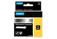 Dymo Rhino 18487, 19mm x 5.5m, black text/metallic tape, original tape