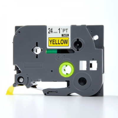 Brother TZe-V651, 24mm x 5,5m, black text / yellow tape, vinyl, compatible tape