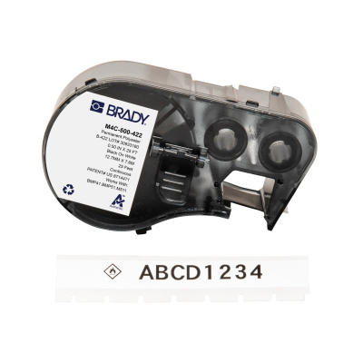 Brady M4C-500-422 / 170732, 12.70 mm x 7.62 m, Polyester, black text / white tape