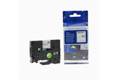 Brother TZe-RFG34, 12mm x 4m, gold text / green tape, textile ribbon, compatible tape