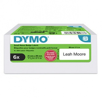 Dymo 2234187, 89mm x 41mm, for name tags, removable, white, original paper labels, 6 x 300 pcs