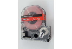 Epson LK-SD6RW, 6mm x 9m, white text / red tape, compatible tape