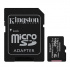 Kingston memory card Canvas Select Plus, 256GB, micro SDXC, SDCS2/256GB, UHS-I U1 (Class 10), with adapter, A1