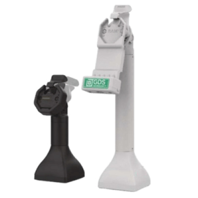 RAM Mounts GDS Uni-Conn Stand Docking Station (14") with Key Locking (Right) for Rear Pogo Pins - Rotatable & Tiltable - USB-C Connection - RJ45 Connection - PoE (Power over Ethernet) - Gray