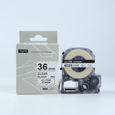 Epson LK-7TBN, ST36KW, C53S657007, 36mm x 9m, black text / clear tape, compatible tape