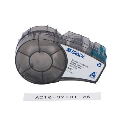 Brady M21-500-414 / 151515, 12.70 mm x 3.048 m, Polyester, black text / white tape