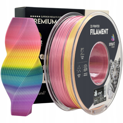 Smart Print FG-S109-E1, 3D filament, PLA Silk, 1,75mm, 1000g, Rainbow