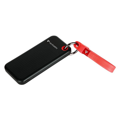 VERBATIM External SSD Pocket SSD 2TB, USB-C 3.1, black/red