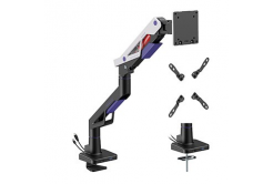 Powerton ERGO STRYNX Adjustable monitor mount, white/black, 2-30KG, clamp, 24"- 57", 75x75/100x100/100x200/200x100/200x200