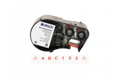 Brady M4C-500-595-WT-RD / 170819, 12.70 mm x 7.62 m, Vinyl, red text / white tape