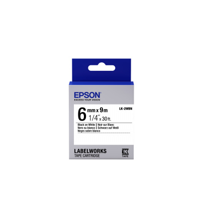 Epson LabelWorks LK-2WBN C53S652003 6mm x 9m, black text / white tape, original tape
