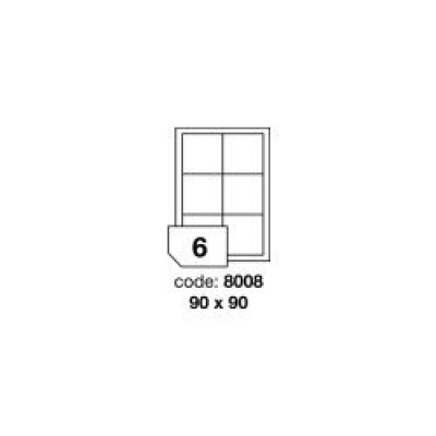 Self-adhesive labels R0100.8008, 90 x 90 mm, 6 labels, A4, 100 sheets