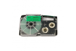 Casio XR-12FGN , 12mm x 8m, black text / signal green tape, compatible tape