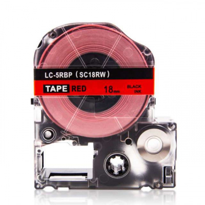 Epson LK-5RBP, SC18RW, C53S655002, 18mm x 9m, black text / red tape, compatible tape