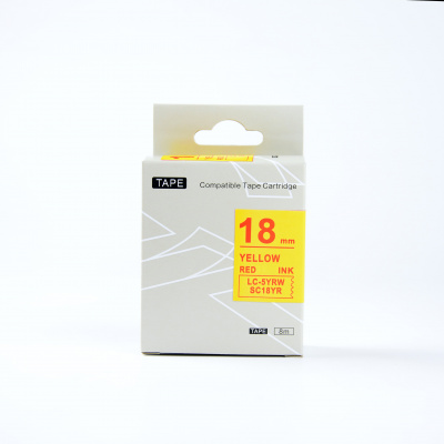 Epson LK-5YRN, SC18YR, 18mm x 9m, red text / yellow tape, compatible tape