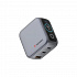 VERBATIM Mini GaN Charger with Display 65W, 2xUSB-C, 1xUSB-A, gray